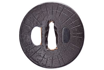 Yasaka Eikan, Tsuba maru-gata in ferro, Periodo Edo