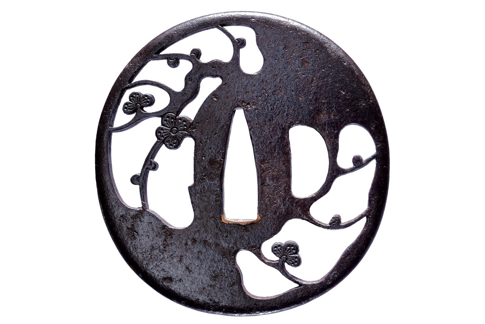 Hayashi Tōhei Shigemitsu, Tsuba in ferro con decorazione sukashi