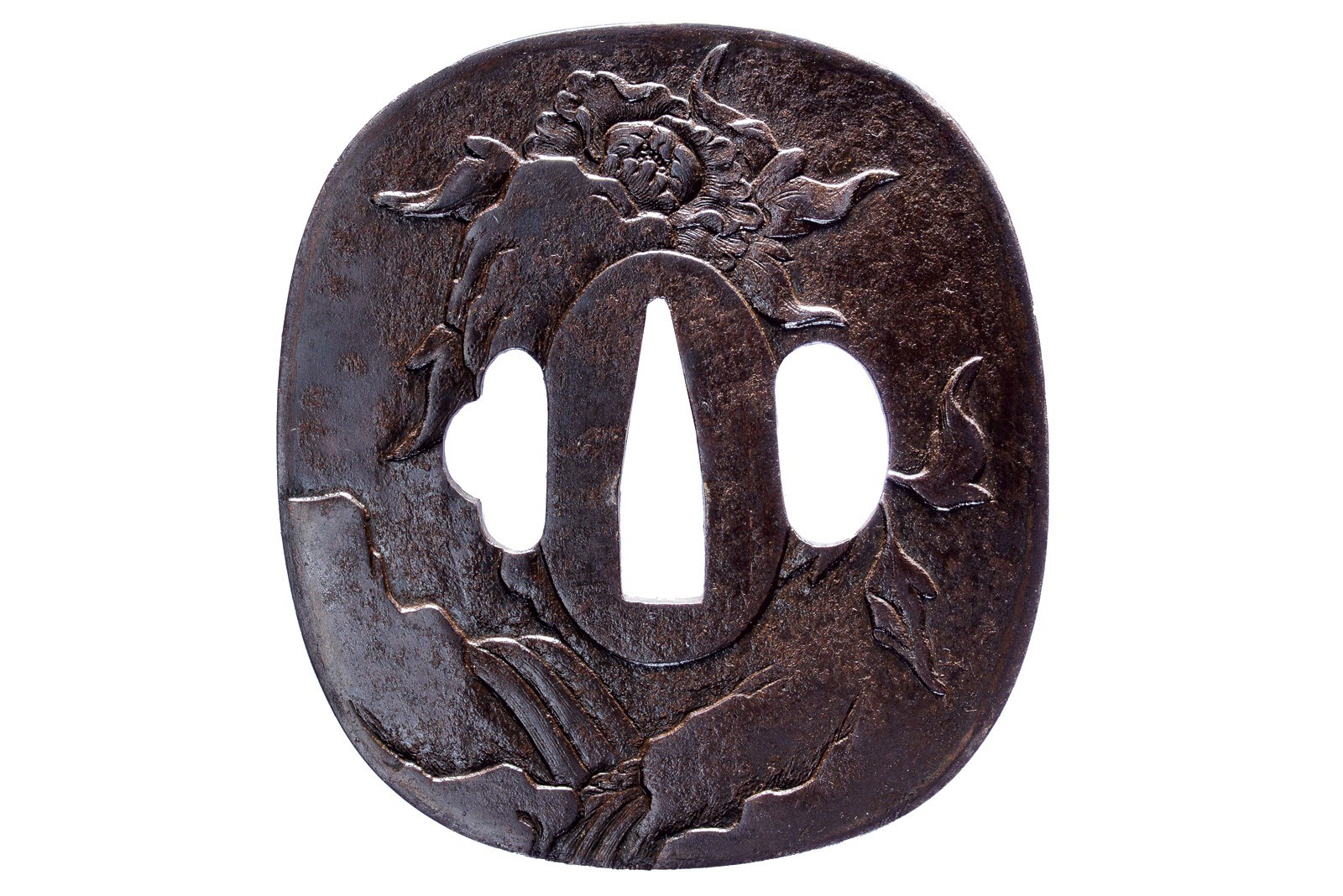 Tsuba firmata Chōshū Hagi jū Mitsumasa saku