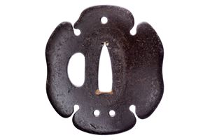 Tsuba firmata Kōfu jū Masahide saku