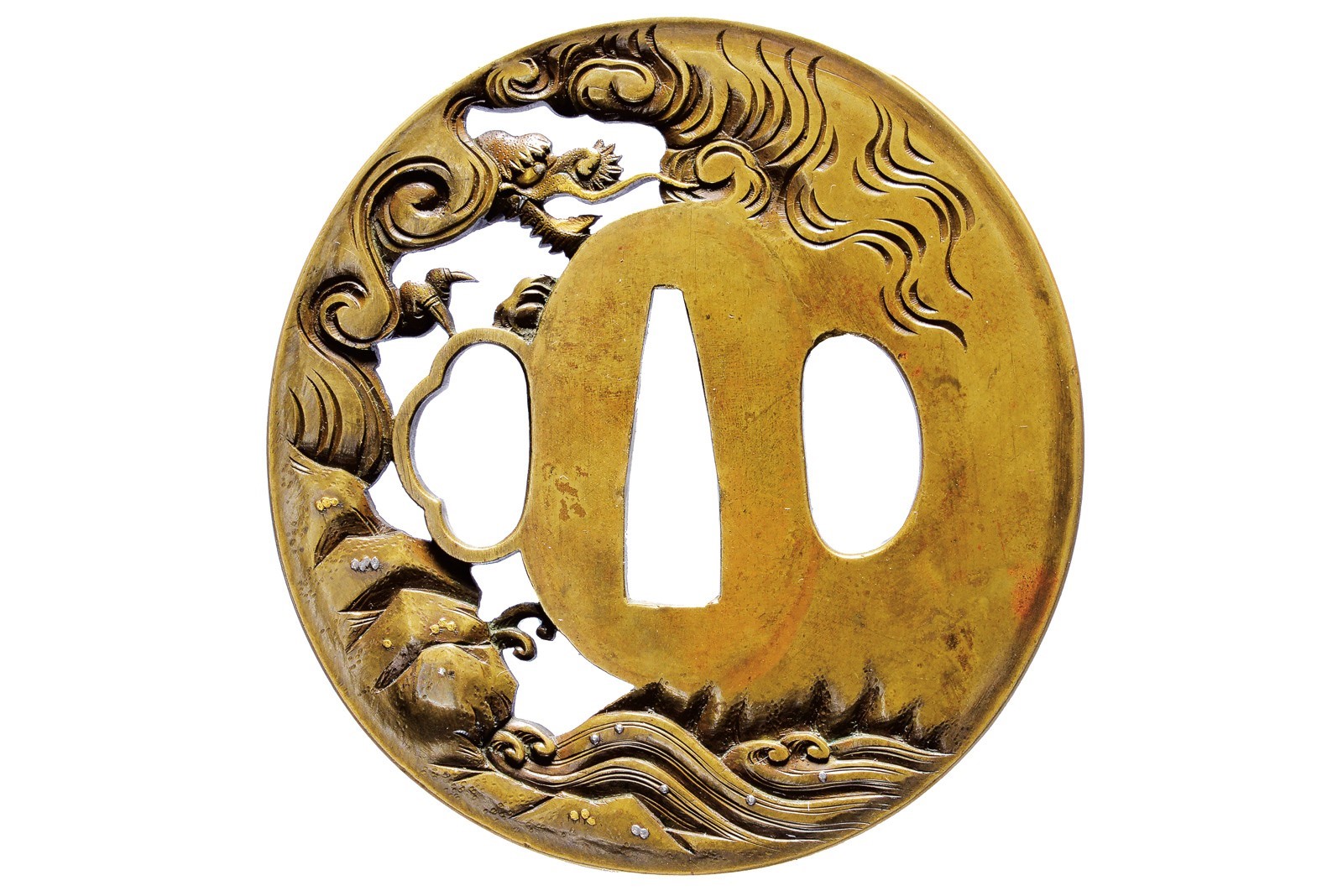 Tsuba firmata Baigetsu saku