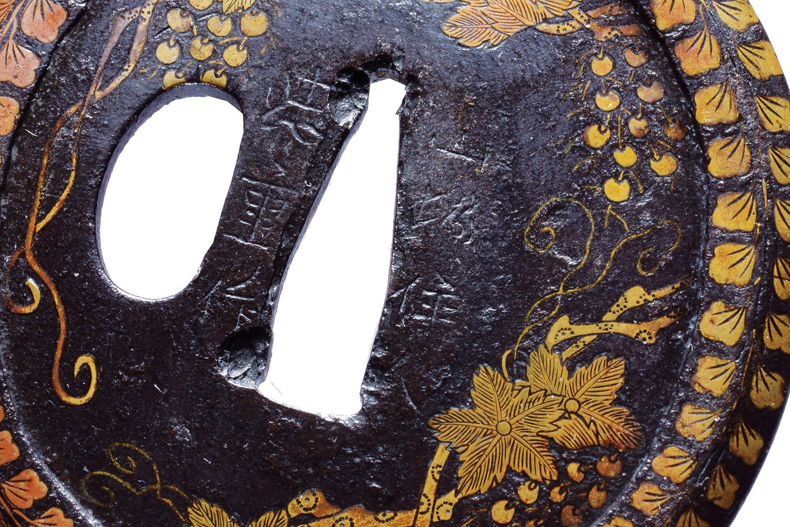 Bella tsuba firmata Yamashiro ju nin Tadashige saku