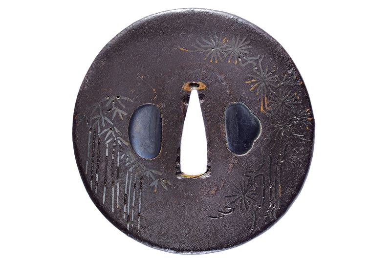 Rara tsuba della scuola Hazama