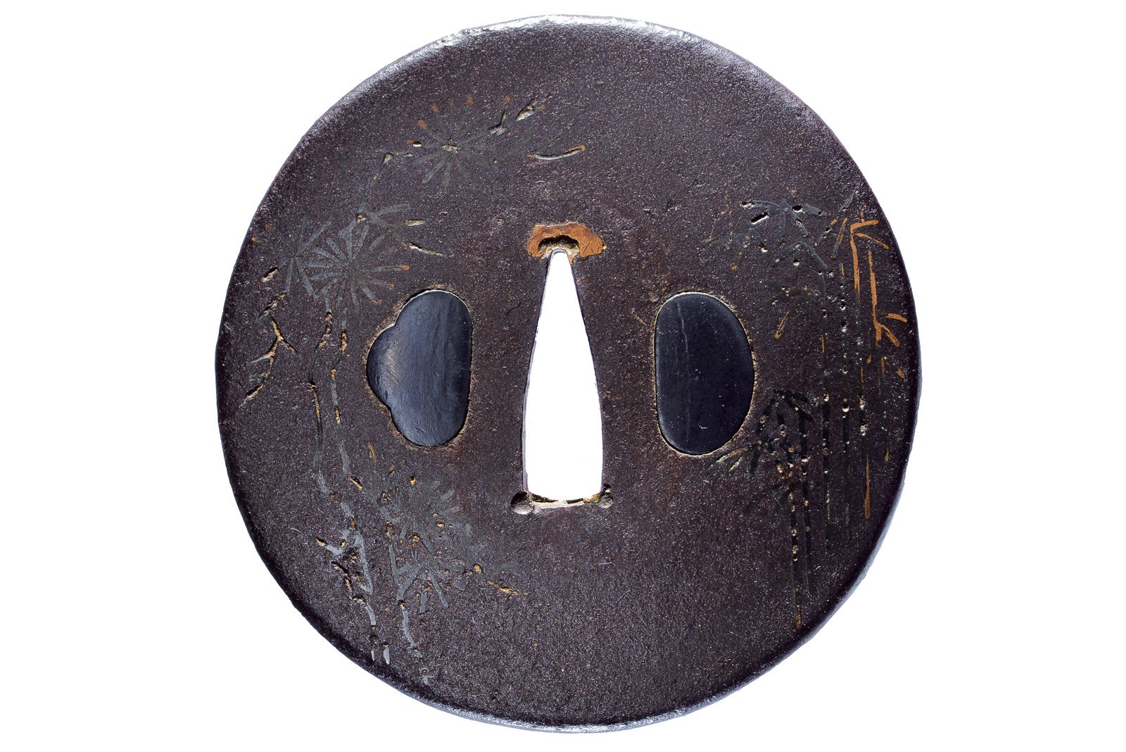 Rara tsuba della scuola Hazama