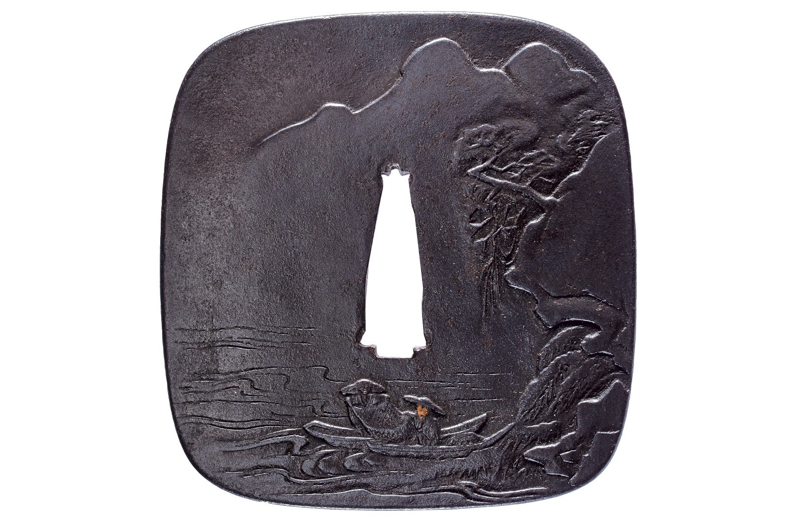 Tsuba firmata Chōshū Hagi jū Tomokiyo saku