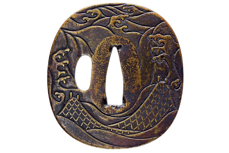 Bella tsuba della scuola Higo