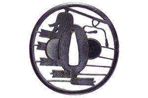 Tsuba firmata Bushu ju Akasaka Tanetoki saku