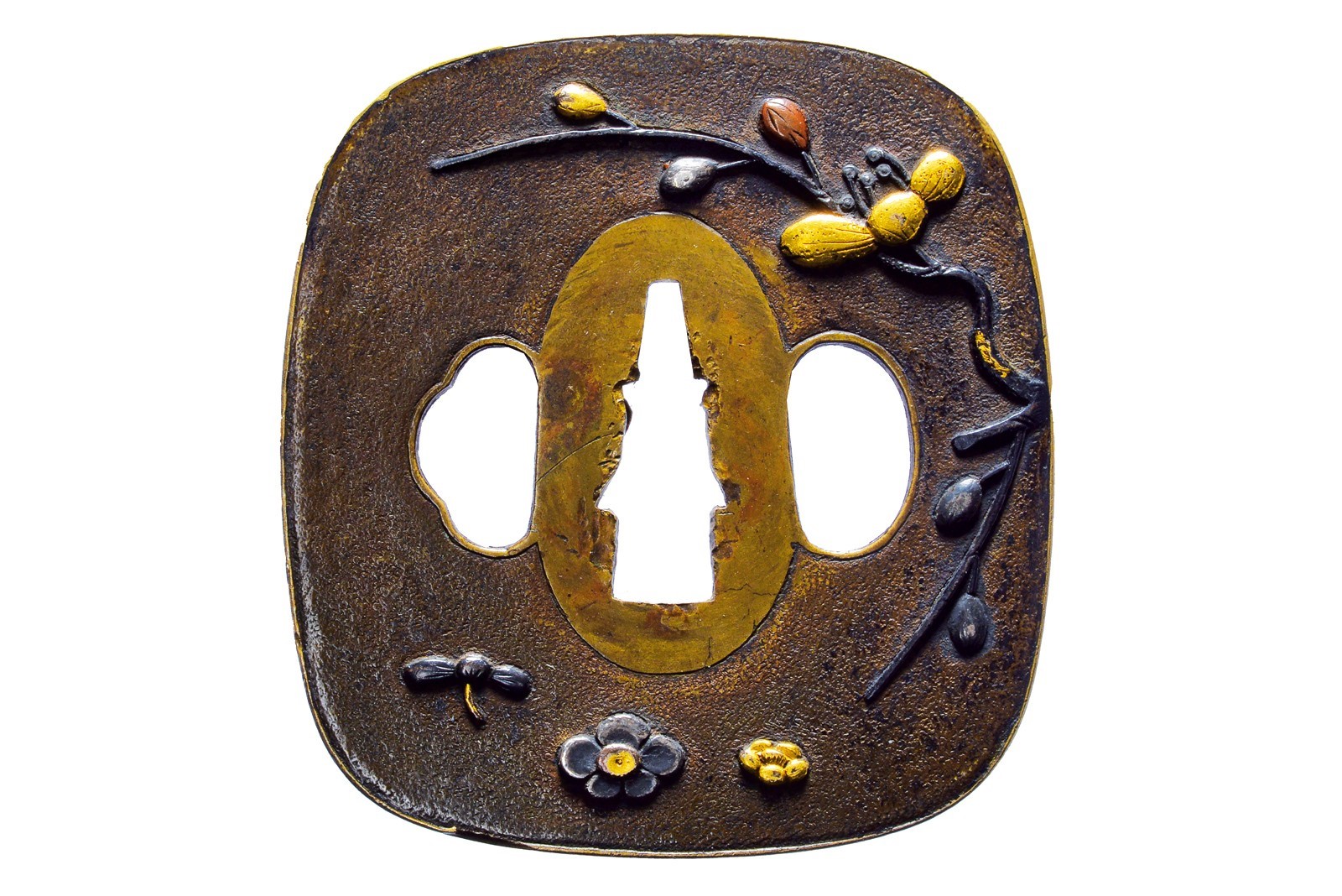 Bella tsuba della scuola Shonai Shoami