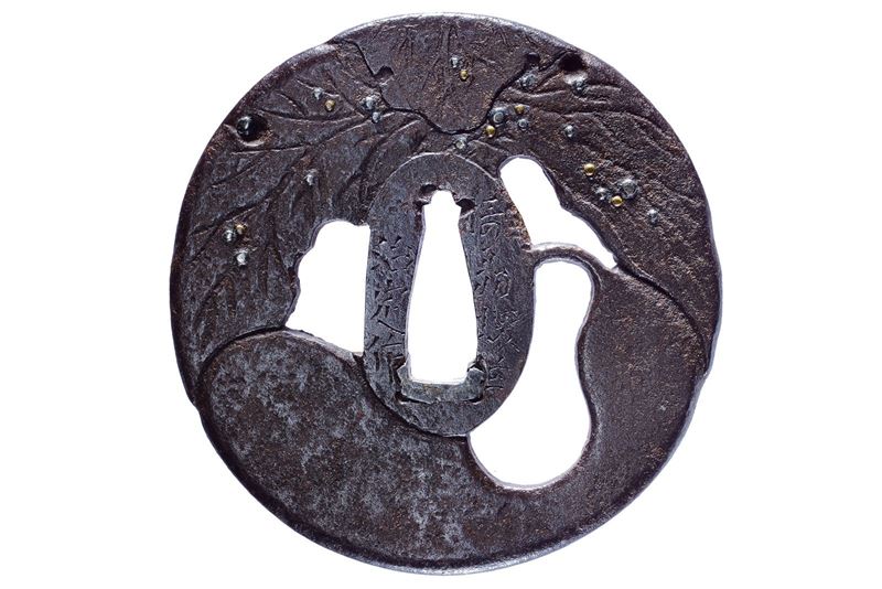 Tsuba firmata Sesshu Sakai ju Harusada saku