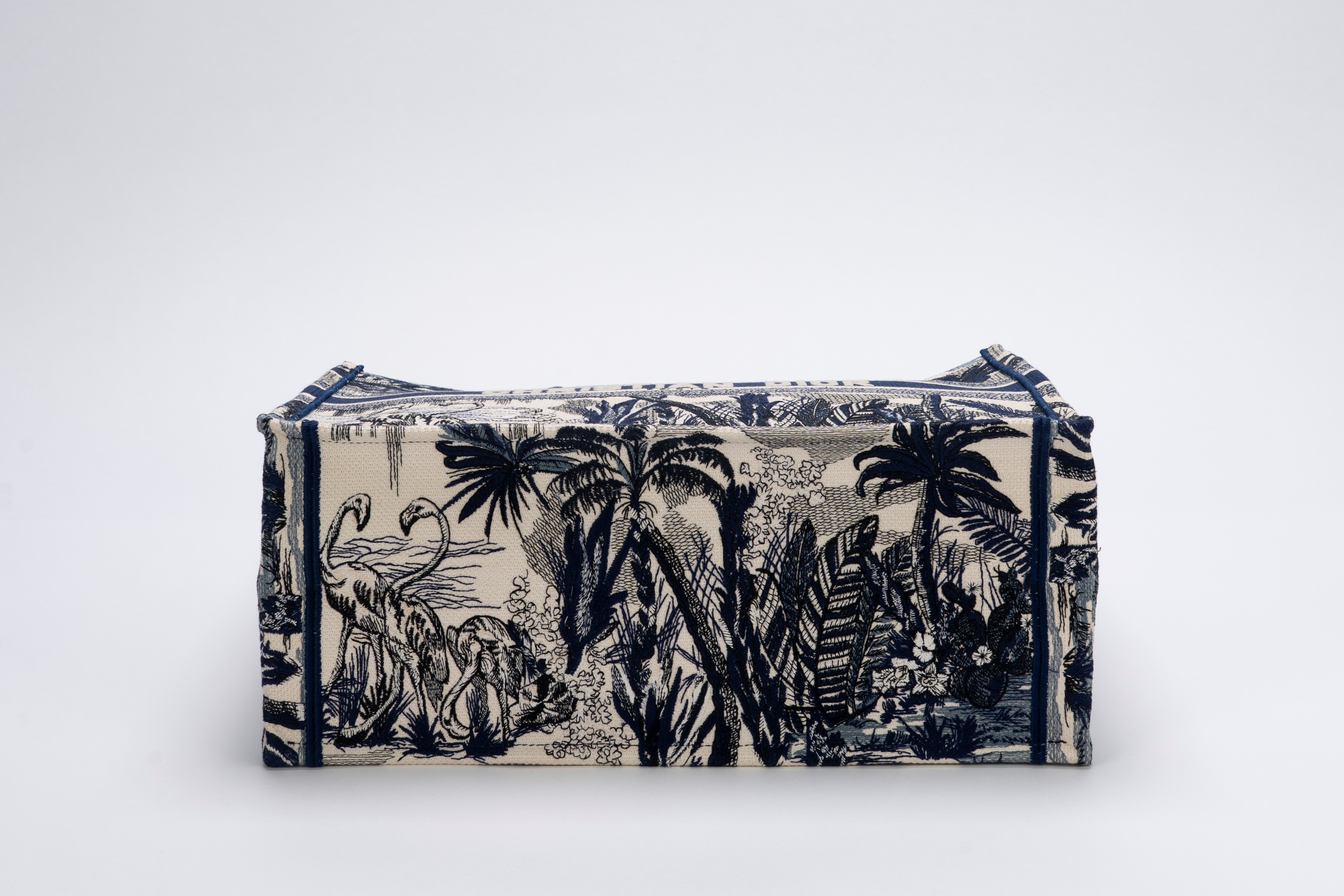 Christian Dior - Borsa “Book Tote” in tessuto jacquard bianco e blu