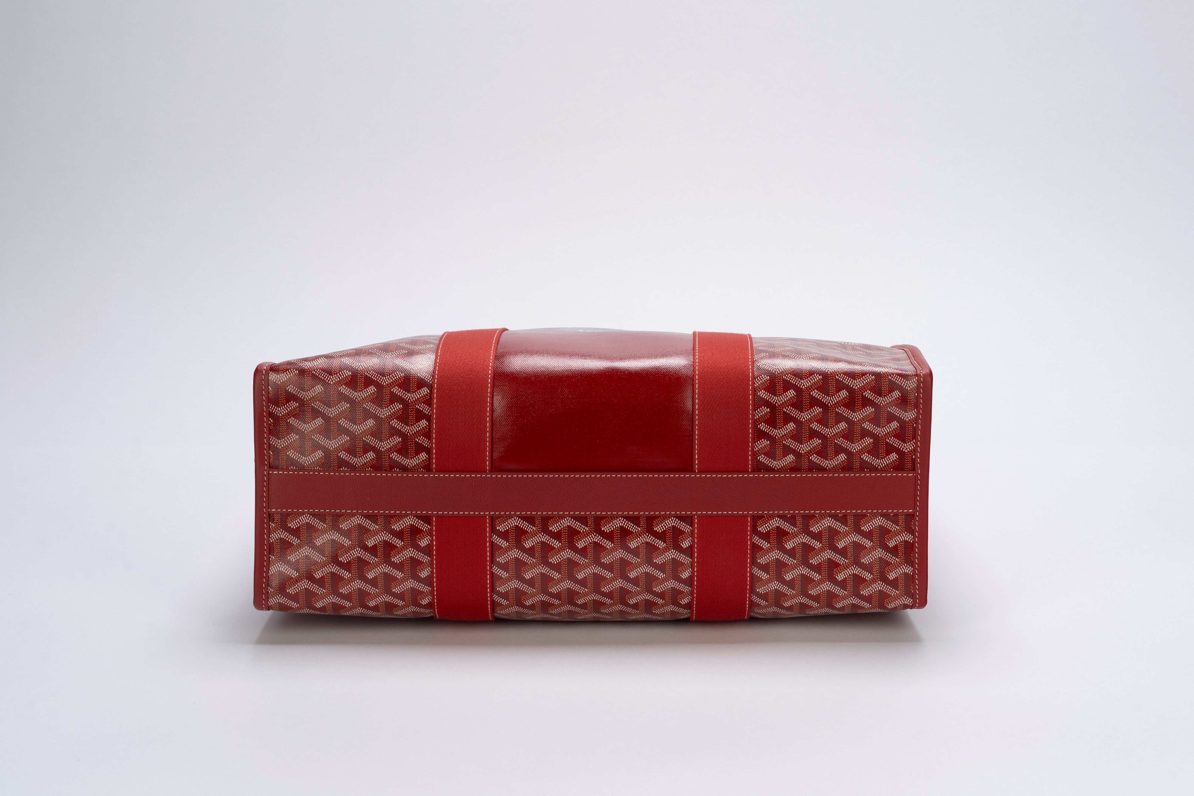 Goyard - Borsa tote “Villette”, tela e pelle rosso, interno in tela naturale