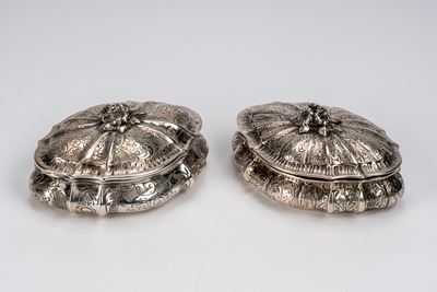 Scatole porta bon bon in argento, Milano, seconda metà del secolo XX