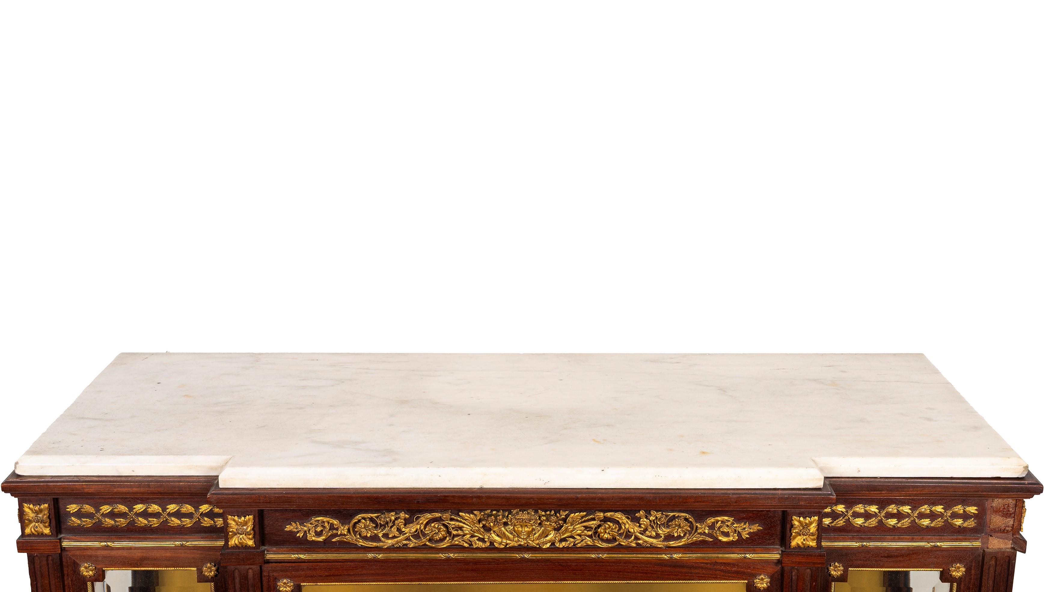 Vetrina in stile Impero, legno con applicazioni in bronzo dorato, secolo XX