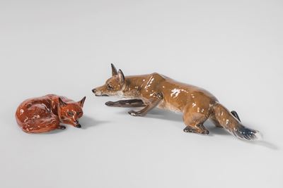 Fritz Diller, Due volpi in porcellana policroma, Germania e Inghilterra, Secolo XX