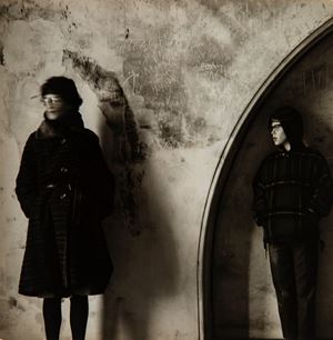 Arched Door way with Woman and boy