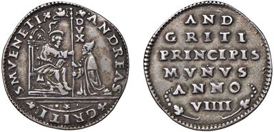 ANDREA GRITTI, Doge LXXVII (1523-1532), Osella, anno IX, 1531, argento