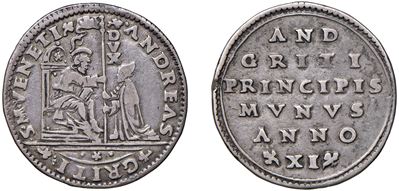 ANDREA GRITTI, Doge LXXVII (1523-1532) – Osella, anno XI, 1533, argento 9,05 gr, diametro 31,00 m...
