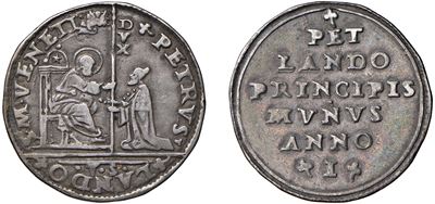 Pietro Lando, doge LXXVIII (1539-1545) – Osella, anno I, 1539, argento, diam. 31,00 mm, 9,28 gr