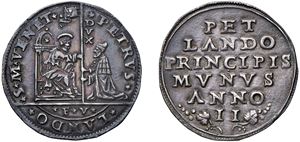 PIETRO LANDO, Doge LXXVIII (1539-1545) &ndash; Osella, year II, 1540.