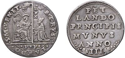 Pietro Lando, Doge LXXVIII (1539-1545) – Osella, anno III, 1541, argento 9,36 gr, diam. 31,00 mm