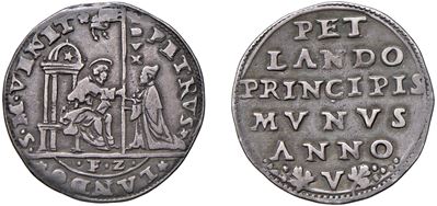 PIETRO LANDO, Doge LXXVIII (1539-1545), Osella in argento, 1543