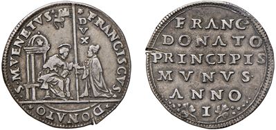 FRANCESCO DONA', doge LXXIX (1545-1553), Osella in argento, 1546
