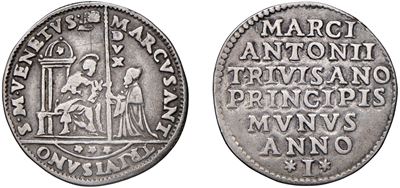 MARC'ANTONIO TREVISAN, Doge LXXX (1553-1554) – Osella, argento, diam. 32,50 mm, 9,36 gr.