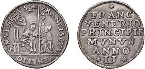 FRANCESCO VENIER, Doge LXXXI (1554-1556) &ndash; Osella, year II, 1555.