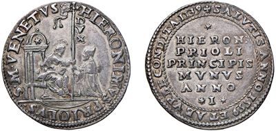 GIROLAMO PRIULI, Doge LXXXIII (1559-1567) – Osella in argento, anno I, 1559