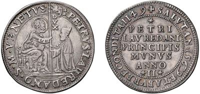 PIETRO LOREDAN, Doge LXXXIV (1567-1570), Osella in argento, 1569, Diam. 35 mm, 9,52 gr.