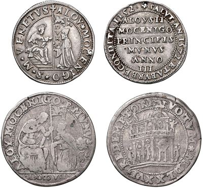Alvise I Mocenigo, Doge LXXXV (1570-1577) - Lotto Multiplo di Due Oselle in Argento