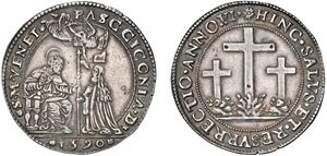 PASQUALE CICOGNA, Doge LXXXVIII (1585-1595) &ndash; Osella, year VI, 1590.