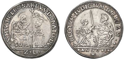 LEONARDO DONA', Doge XC (1606-1612), Osella, anno I, 1606, argento, 9,48 gr, Diam. 38,50 mm