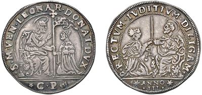 LEONARDO DONA', Doge XC (1606-1612) – Osella, anno III, 1608, moneta in argento