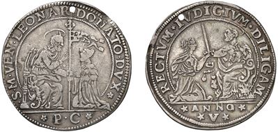 LEONARDO DONA', Osella in argento, Doge XC (1606-1612), Anno V, 1610