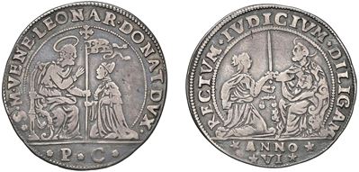 LEONARDO DONA', Doge XC (1606-1612) - Osella, anno VI, 1611, argento, 9,20 gr., diam. 37,00 mm