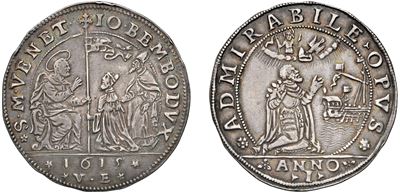 Giovanni Bembo, Doge XCII (1615-1618), Medaglia in argento, 9,60 gr, Diam. 38,00 mm, Osella, 1615