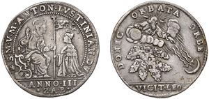 MARCANTONIO GIUSTINIAN, Doge CVII (1684-1688) - Osella, year III, 1686.