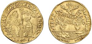 SILVESTRO VALIER, Doge CIX (1694-1700) &ndash; Osella of 4 zecchini, year I, 1694.