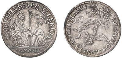Silvestro Valier, Osella in argento, anno II, 1695