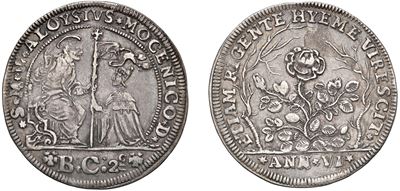 Alvise II Mocenigo, Doge CX (1700-1709) – Osella, Anno Vi, 1705.