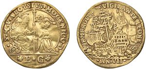 ALVISE II MOCENIGO, Doge CX (1700-1709) &ndash; Osella of 4 zecchini, year VII, 1706.