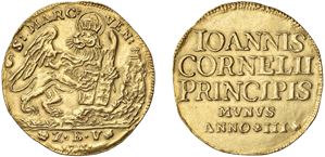 GIOVANNI II CORNER, Doge CXI (1709-1722) &ndash; Osella of 4 zecchini, year III, 1711.