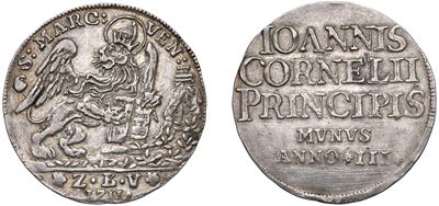 Giovanni II Corner, Doge CXI (1709-1722) – Osella, Anno III, 1711.