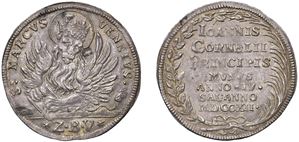 GIOVANNI II CORNER, Doge CXI (1709-1722) &ndash; Osella, year IV, 1712.