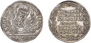 GIOVANNI II CORNER, Doge CXI (1709-1722) &ndash; Osella, year IX, 1717.