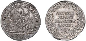 ALVISE PISANI, doge CXIV (1735-1741) &ndash; Osella, anno I, 1735.