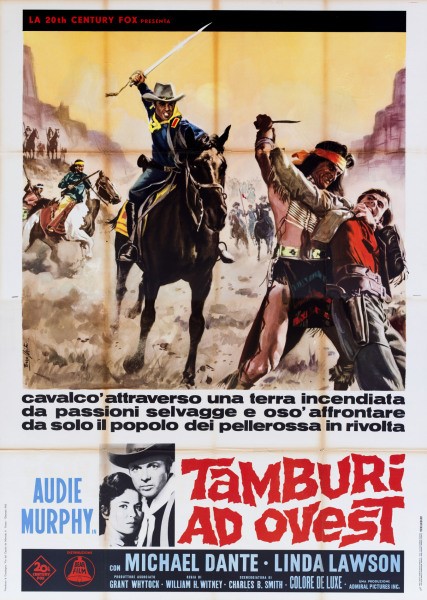 Enzo Nistri - Bozzetto per la locandina di 'Tamburi ad ovest', tempera e collage su cartone