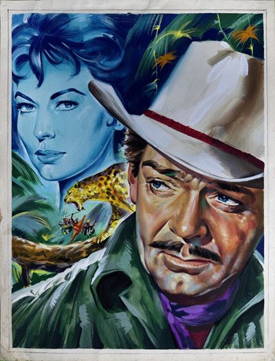 Bozzetto originale di Mogambo, tempera su cartoncino, 1953