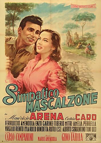 Anselmo Ballester - Bozzetto originale per la locandina di 'Simpatico mascalzone' (tempera su car...